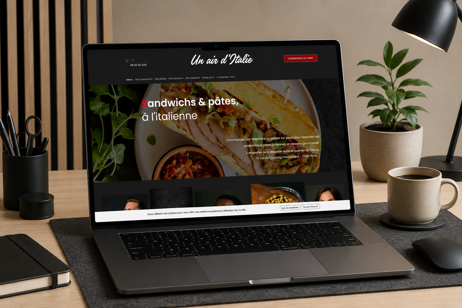 Site internet un air d'italien crée par zebrane