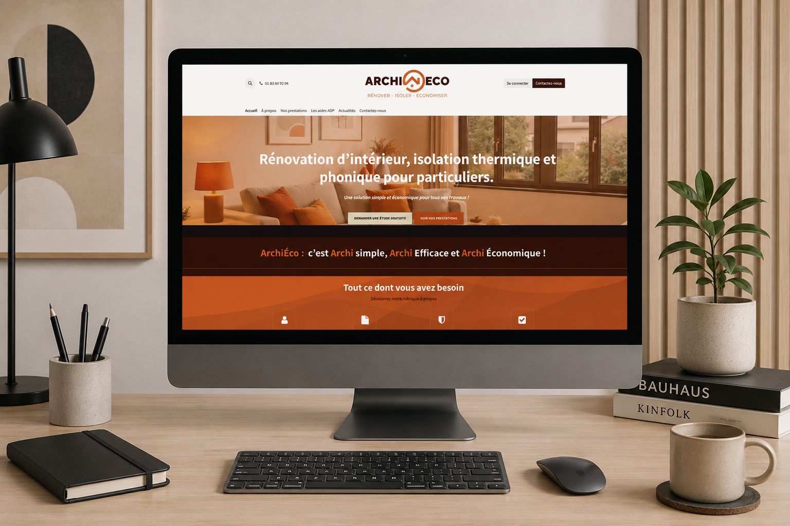 site internet archi éco créer par zebrane