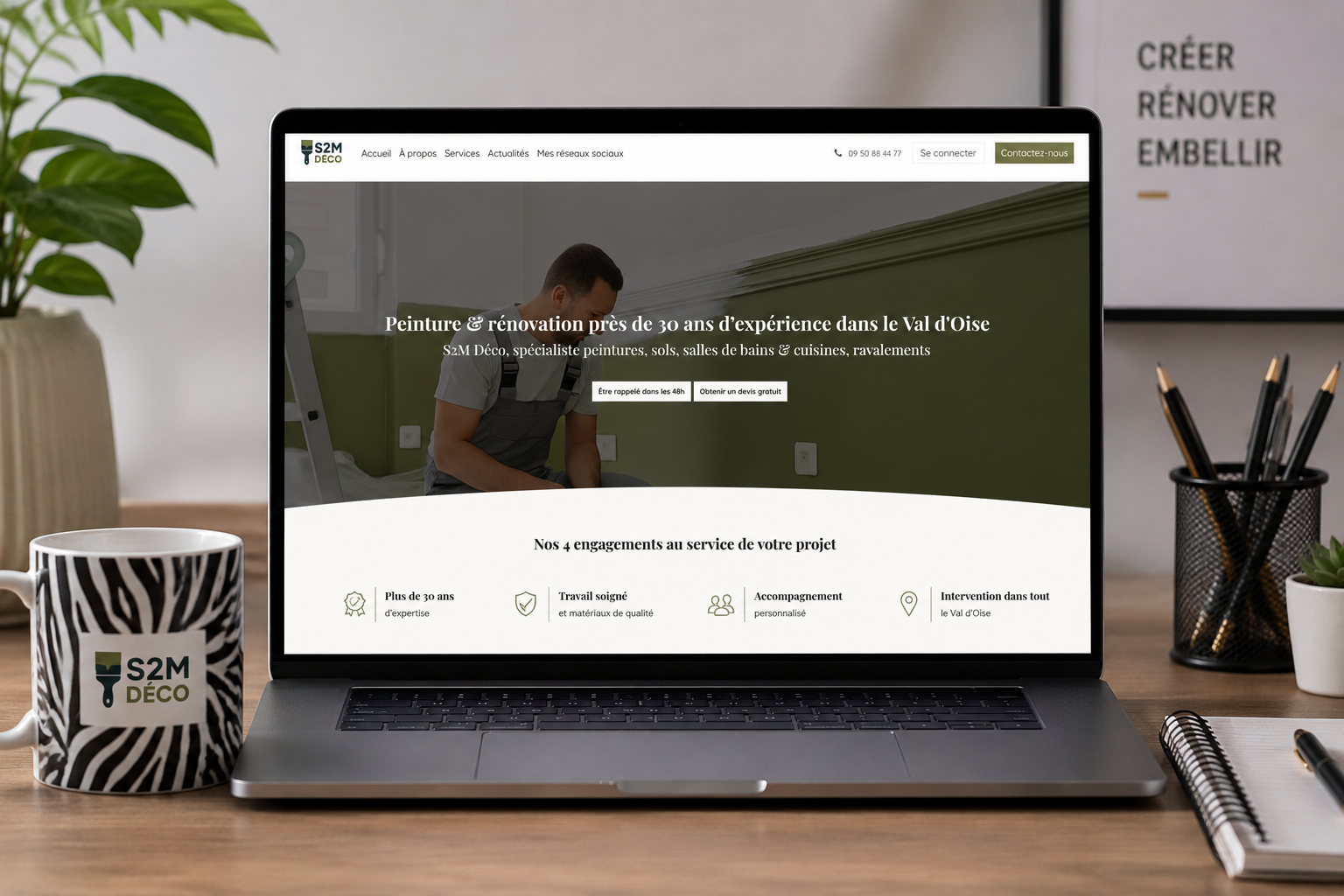 Site internet S2M Déco, décoration et aménagement, réalisé par Zebrane