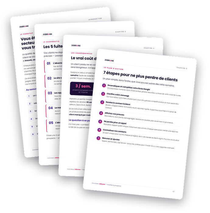 Aperçu des pages du guide Zebrane